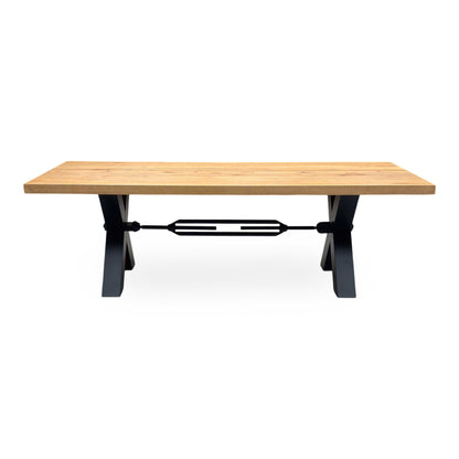 Bodahl ‘Terra’ 1 Oil Solid Oak Straight Top 240cm Dining Table with Tension Bolt X-Leg Furniture Village