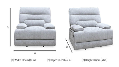 ‘Olivia’ Grey Fabric Manual Recliner Armchair Thornbrook (a Joseph James brand)