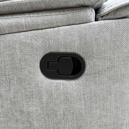 ‘Olivia’ Grey Fabric Manual Recliner Set: 3 + 2 Seater Sofa & Armchair Thornbrook (a Joseph James brand)