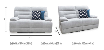‘Olivia’ Grey Fabric Manual Recliner 2 Seater Sofa Thornbrook (a Joseph James brand)