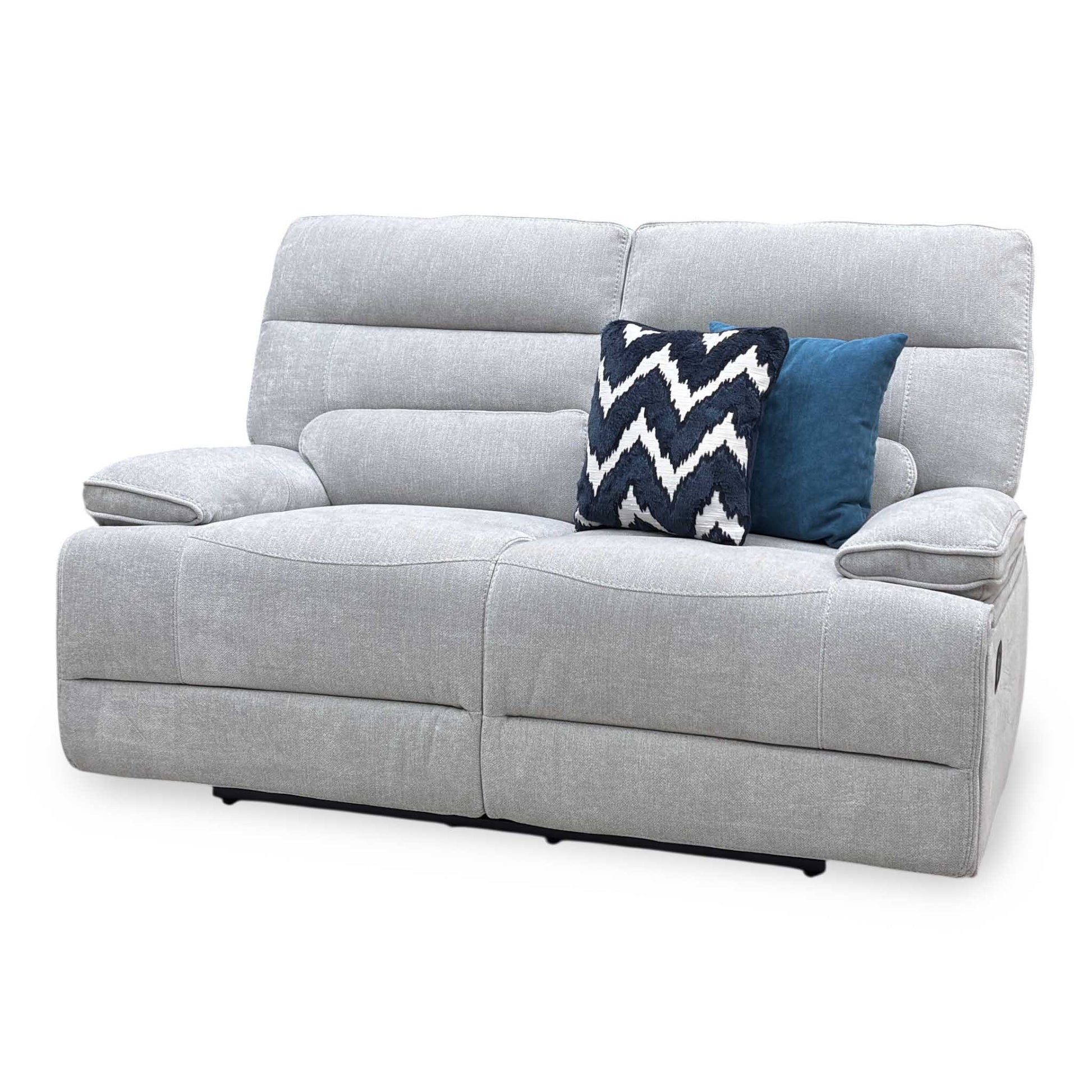 ‘Olivia’ Grey Fabric Manual Recliner 2 Seater Sofa Thornbrook (a Joseph James brand)