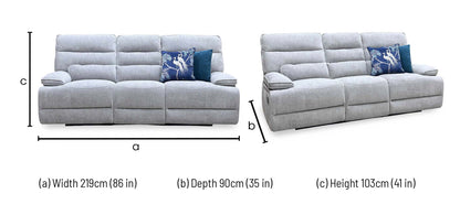 ‘Olivia’ Grey Fabric Manual Recliner Set: 3 + 2 Seater Sofa & Armchair Thornbrook (a Joseph James brand)