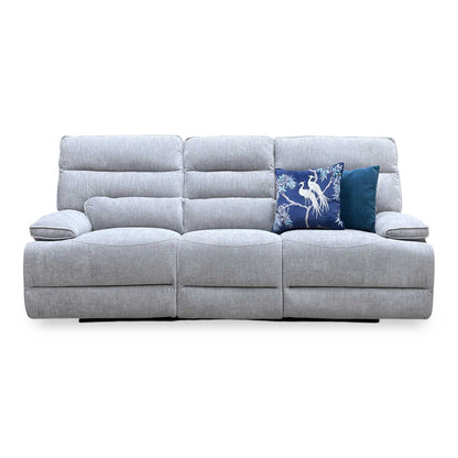 ‘Olivia’ Grey Fabric Manual Recliner 3 Seater Sofa Thornbrook (a Joseph James brand)