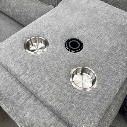 ‘Olivia’ Grey Fabric Manual Recliner 3 Seater Sofa Thornbrook (a Joseph James brand)