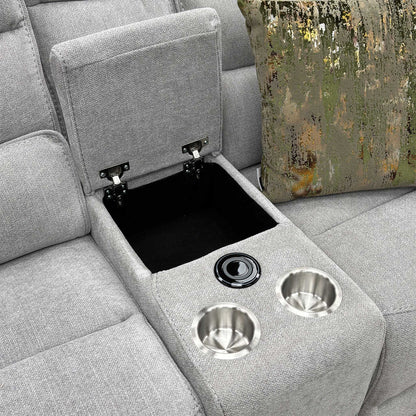 'Eloise' Corner Group Manual Recliner - Grey (Nett) + armless + console Thornbrook (a Joseph James brand)