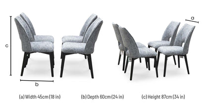 ‘Valley’ Light Grey Fabric Dining Chairs - Set of 4 Thornbrook (a Joseph James brand)