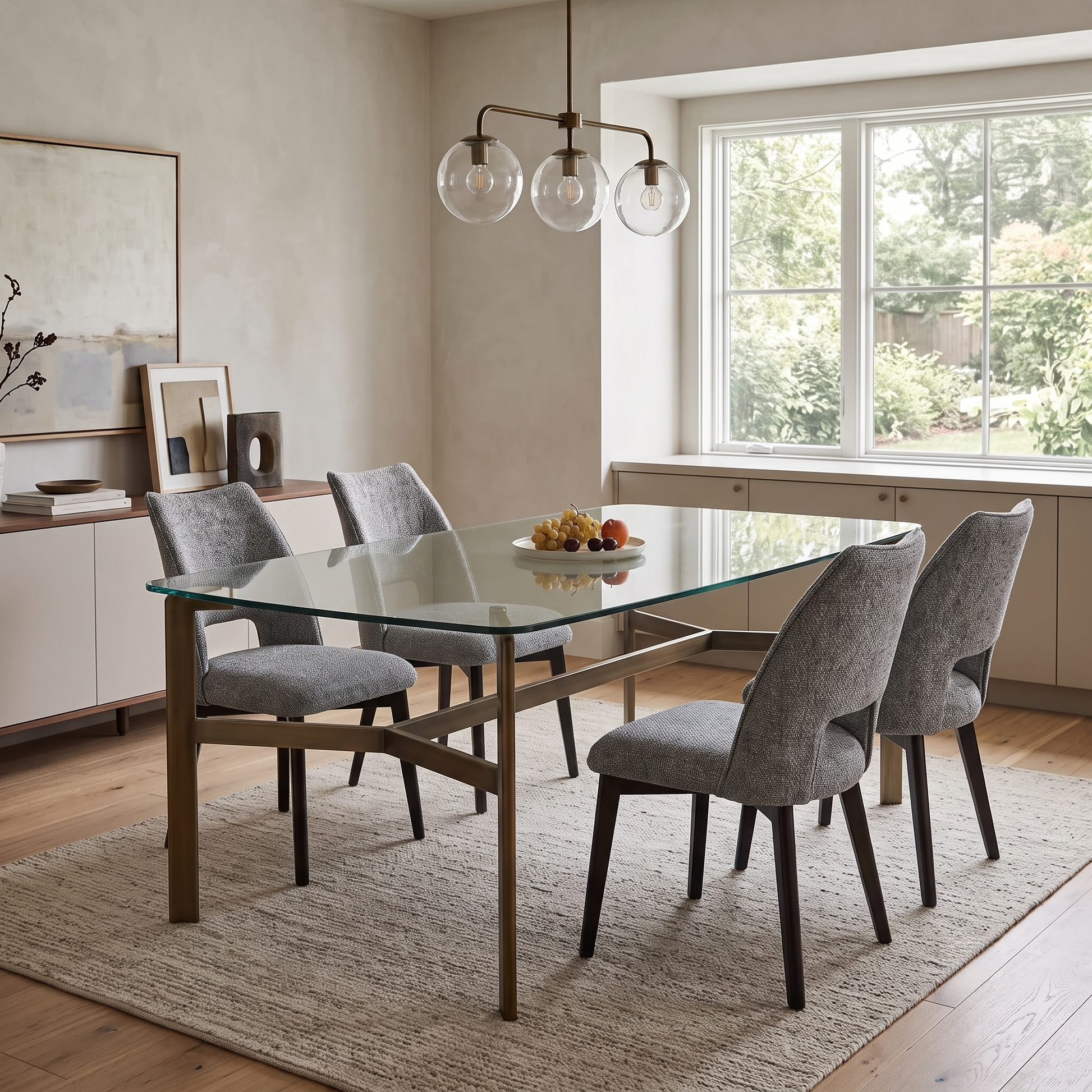 ‘Valley’ Light Grey Fabric Dining Chairs - Set of 4 Thornbrook (a Joseph James brand)