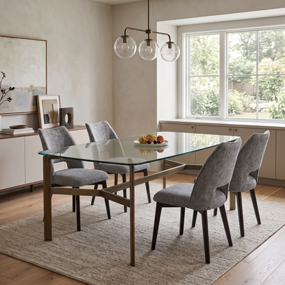 ‘Valley’ Light Grey Fabric Dining Chairs - Set of 4 Thornbrook (a Joseph James brand)