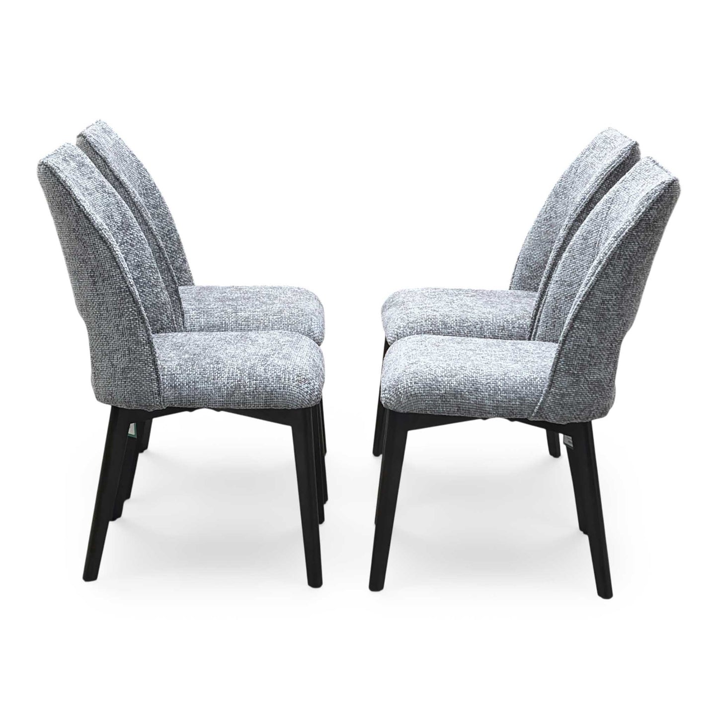 ‘Valley’ Light Grey Fabric Dining Chairs - Set of 4 Thornbrook (a Joseph James brand)