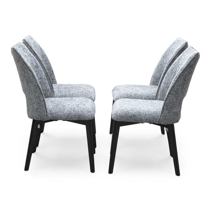 ‘Valley’ Light Grey Fabric Dining Chairs - Set of 4 Thornbrook (a Joseph James brand)