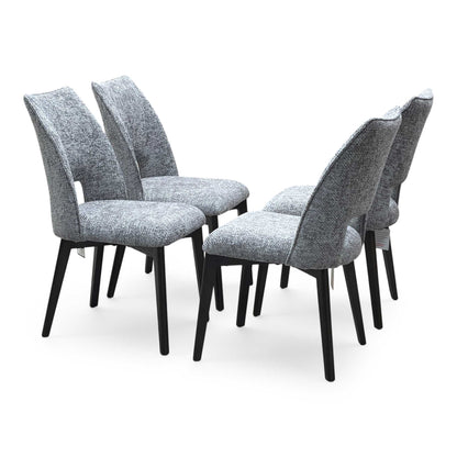 ‘Valley’ Light Grey Fabric Dining Chairs - Set of 4 Thornbrook (a Joseph James brand)
