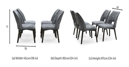 ‘Valley’ Dark Grey Fabric Dining Chairs - Set of 4 Thornbrook (a Joseph James brand)