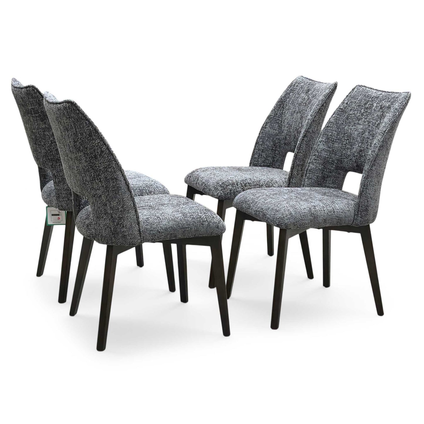 ‘Valley’ Dark Grey Fabric Dining Chairs - Set of 4 Thornbrook (a Joseph James brand)