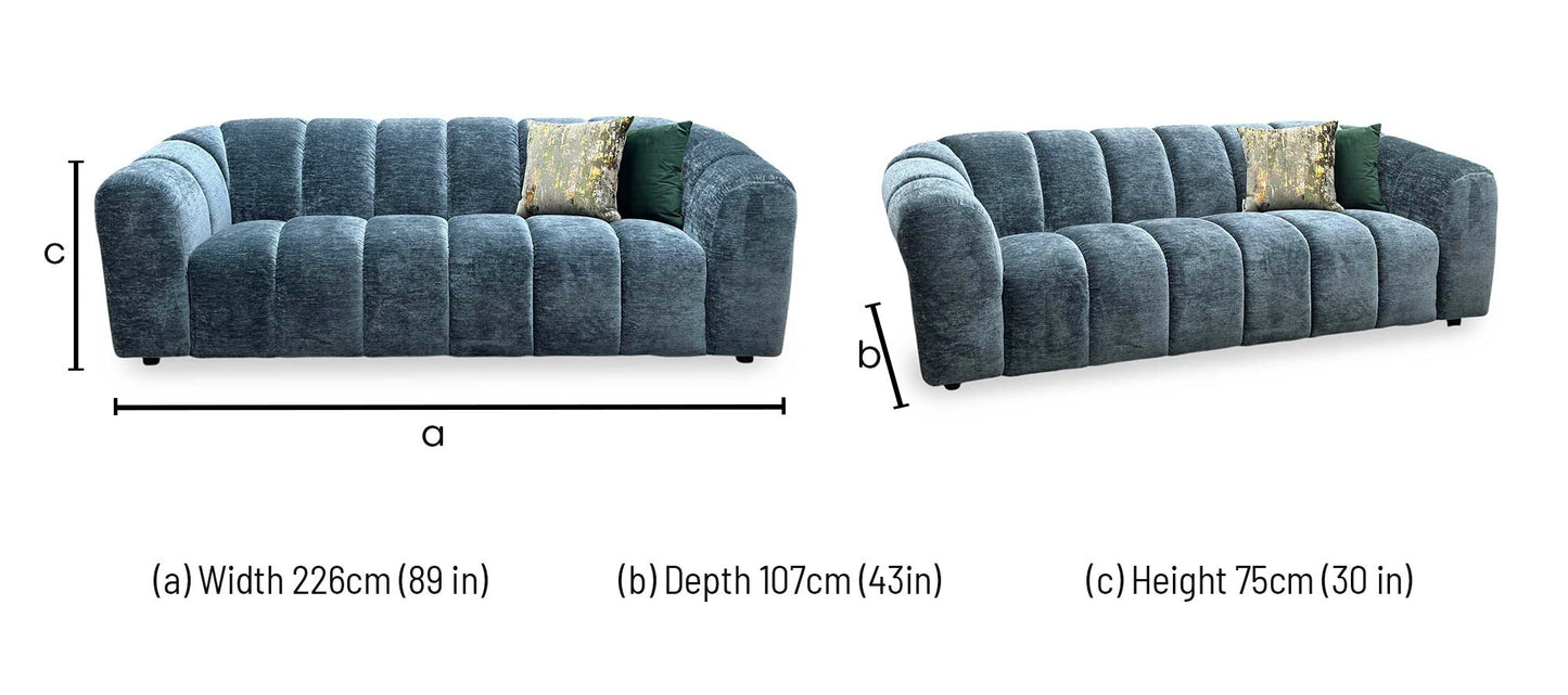 ‘Rhianna’ Aston Seafoam Green 47520 Fabric 3 Seater Sofa Furniture Village