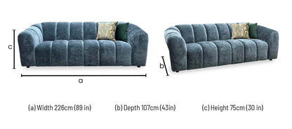 ‘Rhianna’ Aston Seafoam Green 47520 Fabric 3 Seater Sofa Furniture Village