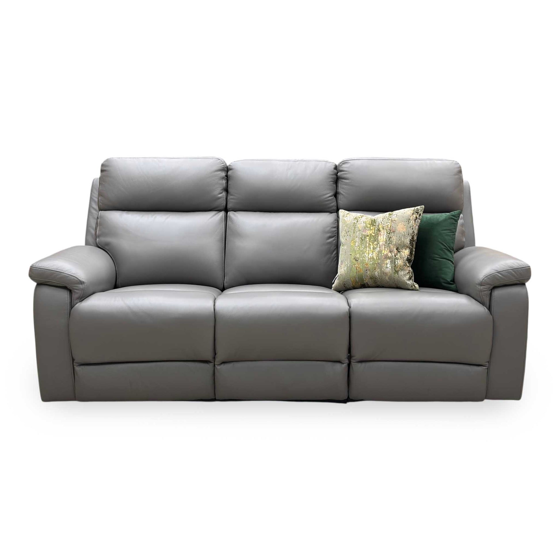‘Raven’ Oslo Elephant Grey Cat-40_15 Leather 3 Seater Power Recliner Sofa Furniture Village