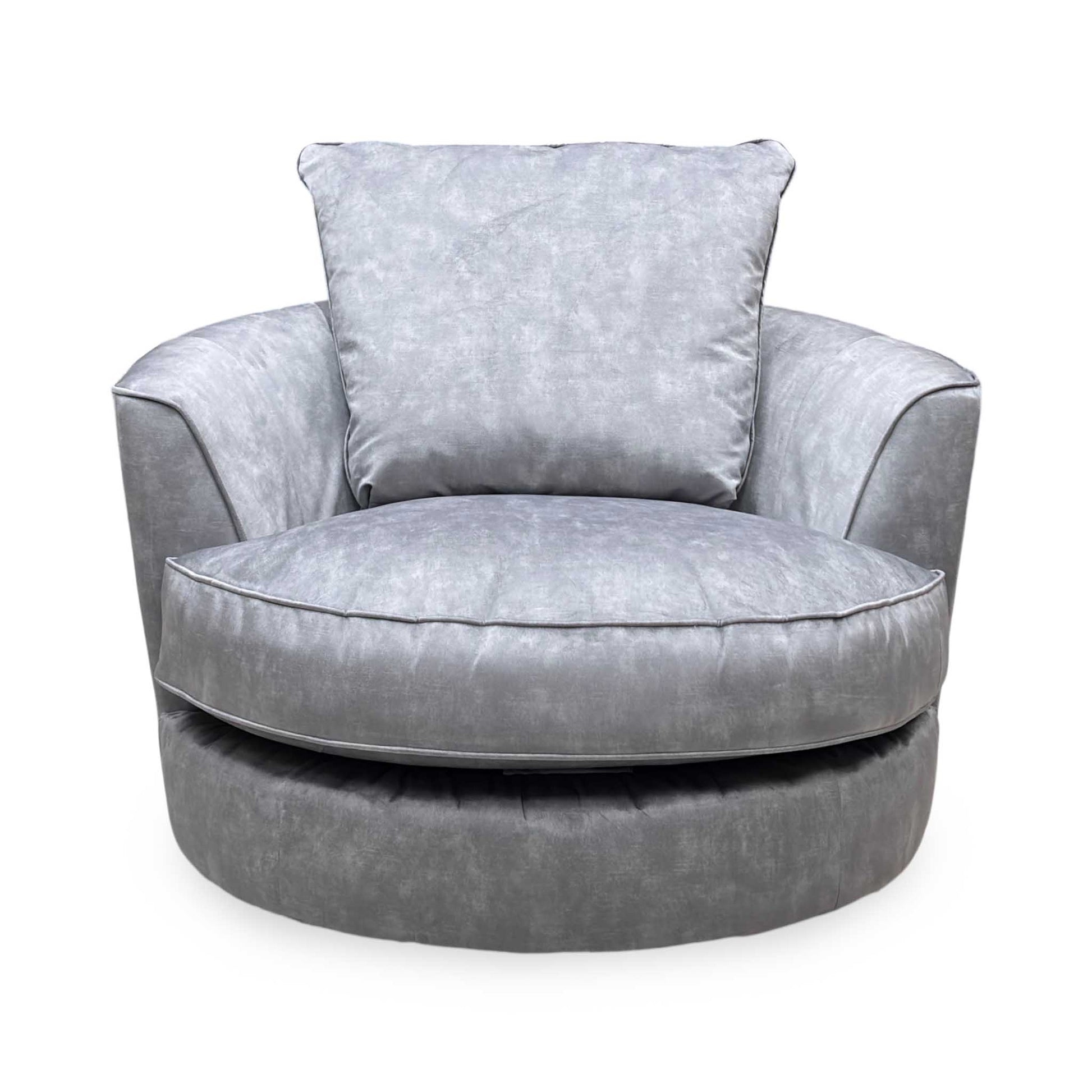 'Legend' Sublime Armour Grey Fabric Swivel Chair Furniture Village