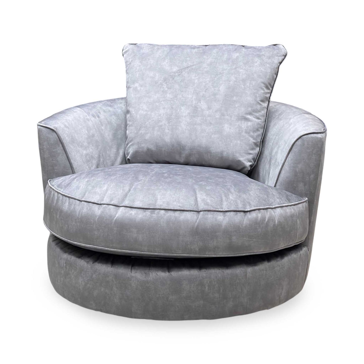 'Legend' Sublime Armour Grey Fabric Swivel Chair Furniture Village