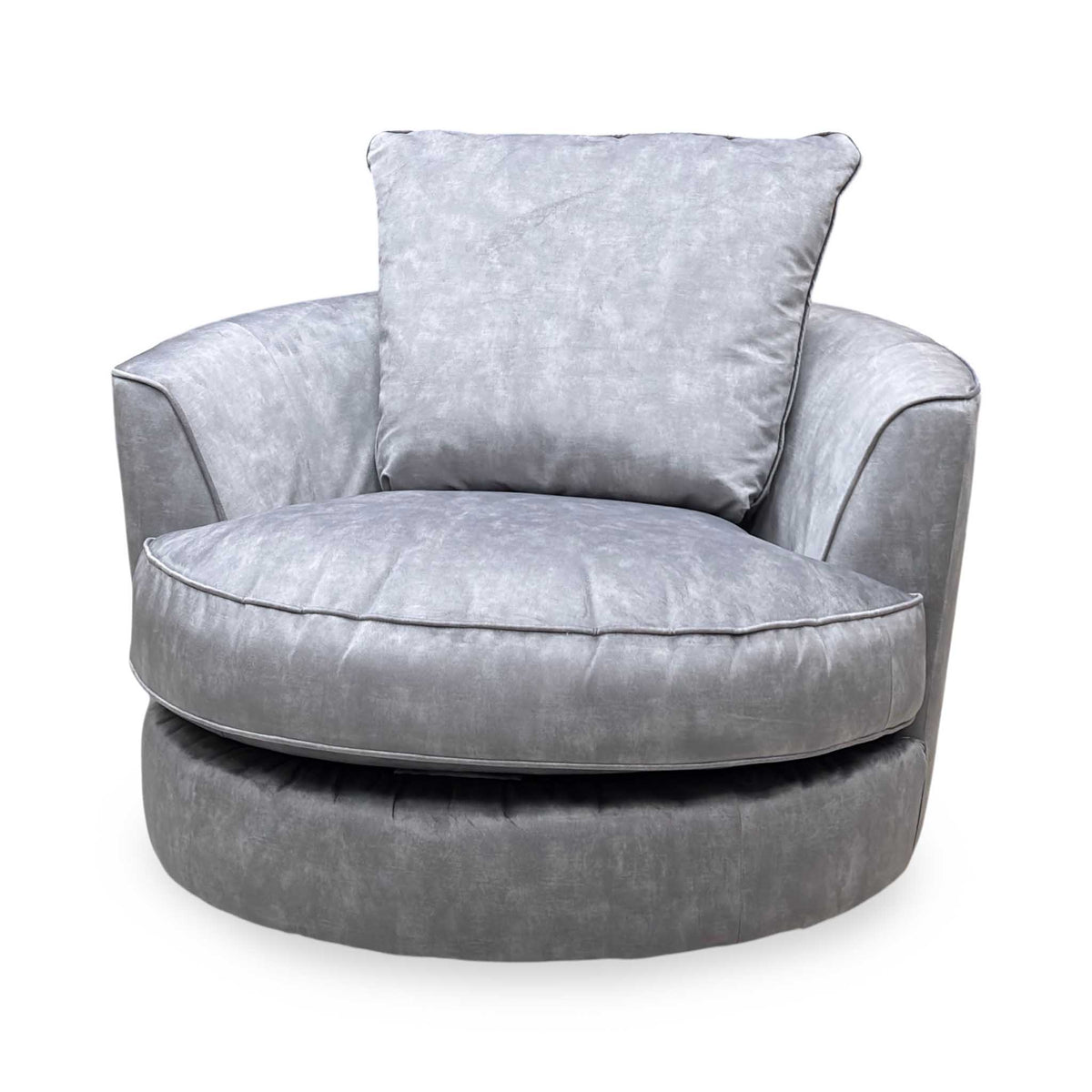'Legend' Sublime Armour Grey Fabric Swivel Chair Furniture Village