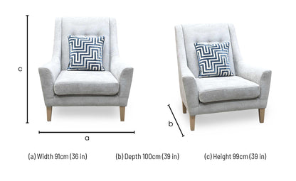 'Legend' Kingston Silver Fabric Designer Accent Chair Furniture Village