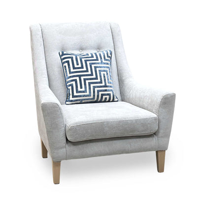 'Legend' Kingston Silver Fabric Designer Accent Chair Furniture Village