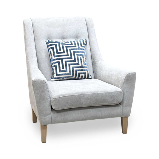 'Legend' Kingston Silver Fabric Designer Accent Chair Furniture Village