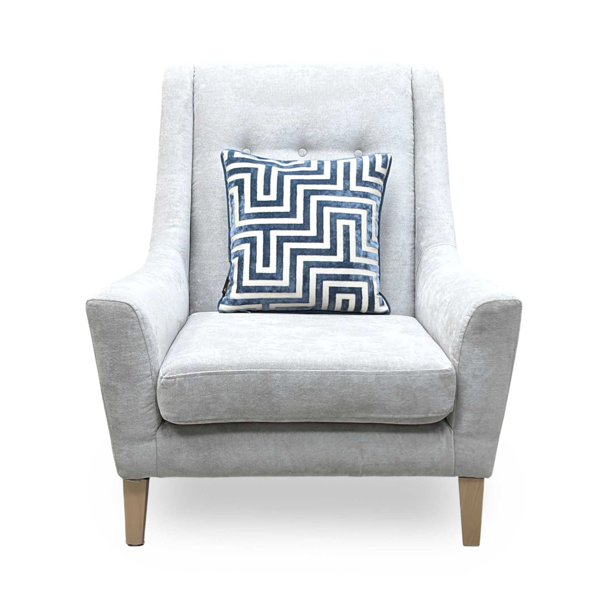 'Legend' Kingston Silver Fabric Designer Accent Chair Furniture Village