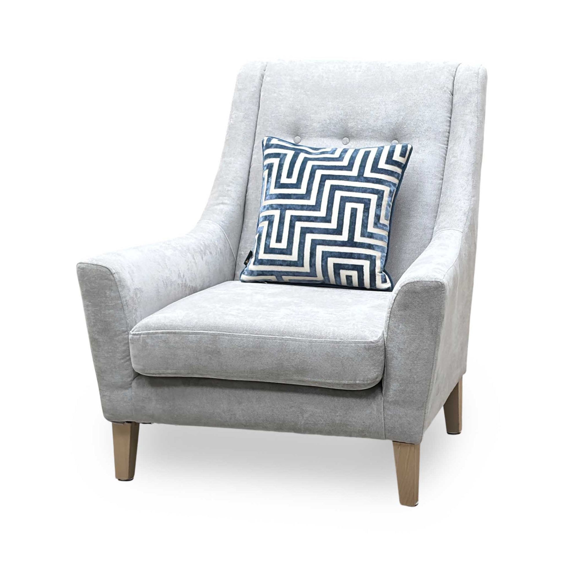 'Legend' Kingston Silver Fabric Designer Accent Chair Furniture Village