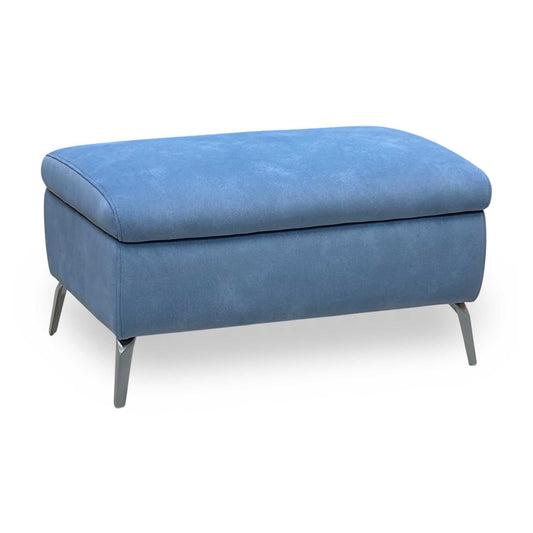 ‘Daytona’ Dexter Wave Blue Fabric Footstool Furniture Village
