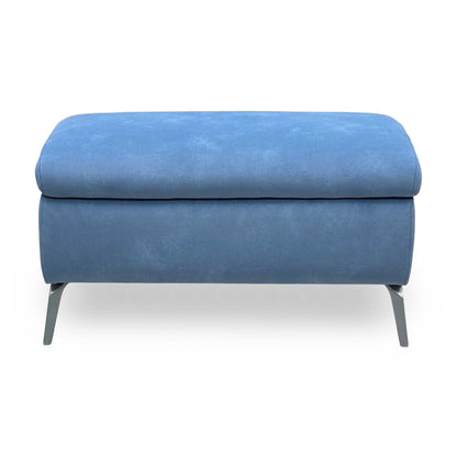 ‘Daytona’ Dexter Wave Blue Fabric Footstool Furniture Village
