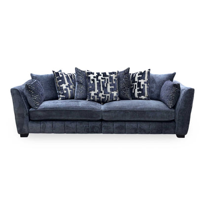 ‘Allure’ Coco Indigo Fabric 4 Seater Scatter Back Split Frame Sofa Furniture Village
