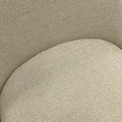 ‘Sadia’ Oak Veneer 110cm Round Dining Table with Biscuit Combination Dual Material Dining Chairs - Set of 4 Thornbrook (a Joseph James brand)