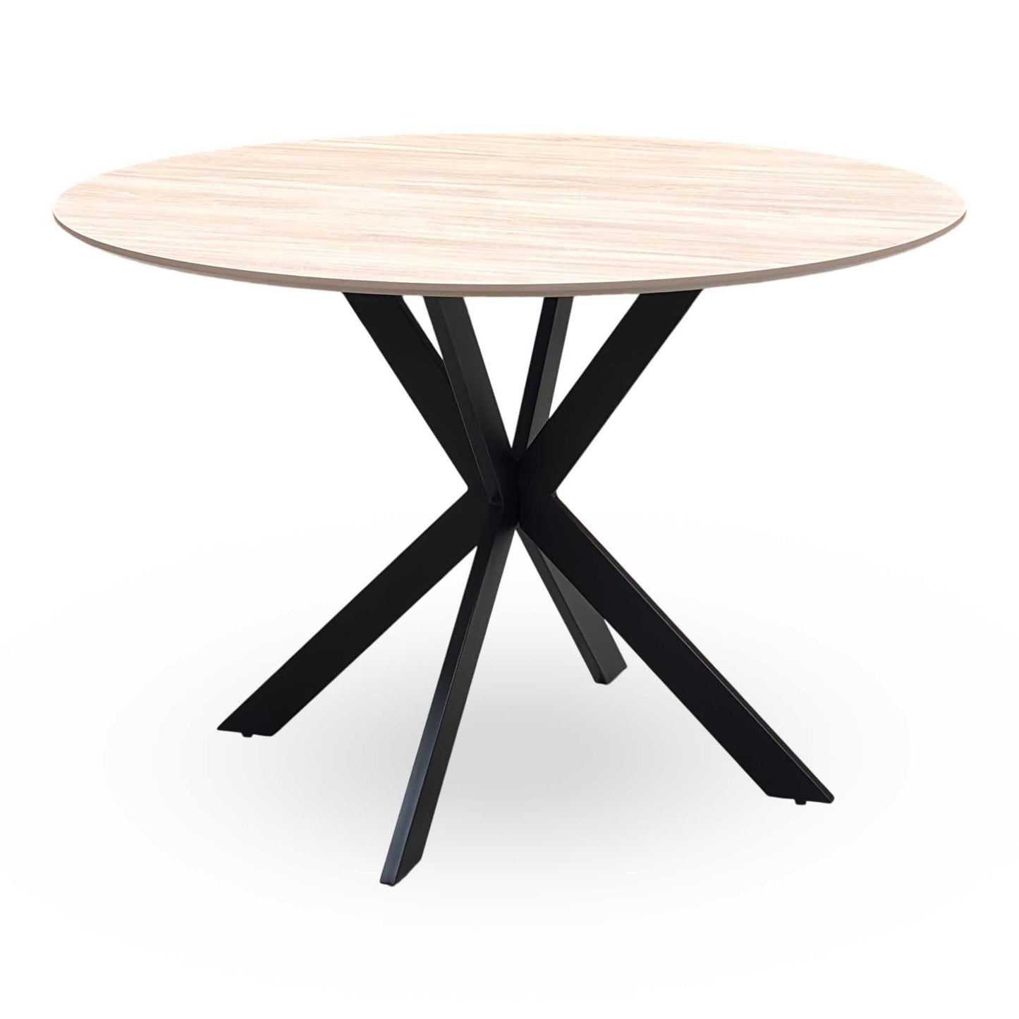 ‘Sadia’ Oak Veneer 110cm Round Dining Table Thornbrook (a Joseph James brand)