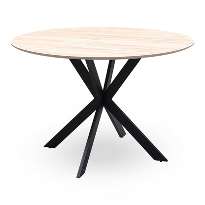 ‘Sadia’ Oak Veneer 110cm Round Dining Table Thornbrook (a Joseph James brand)