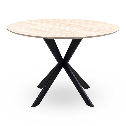 ‘Sadia’ Oak Veneer 110cm Round Dining Table Thornbrook (a Joseph James brand)