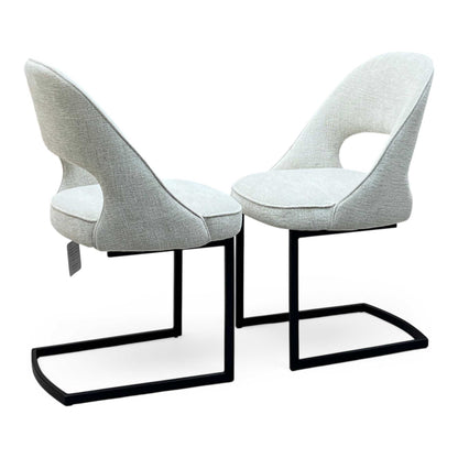 'Tiber' Alabaster Beige Fabric Cantilever Dining Chairs - Set of 2 Furniture Village