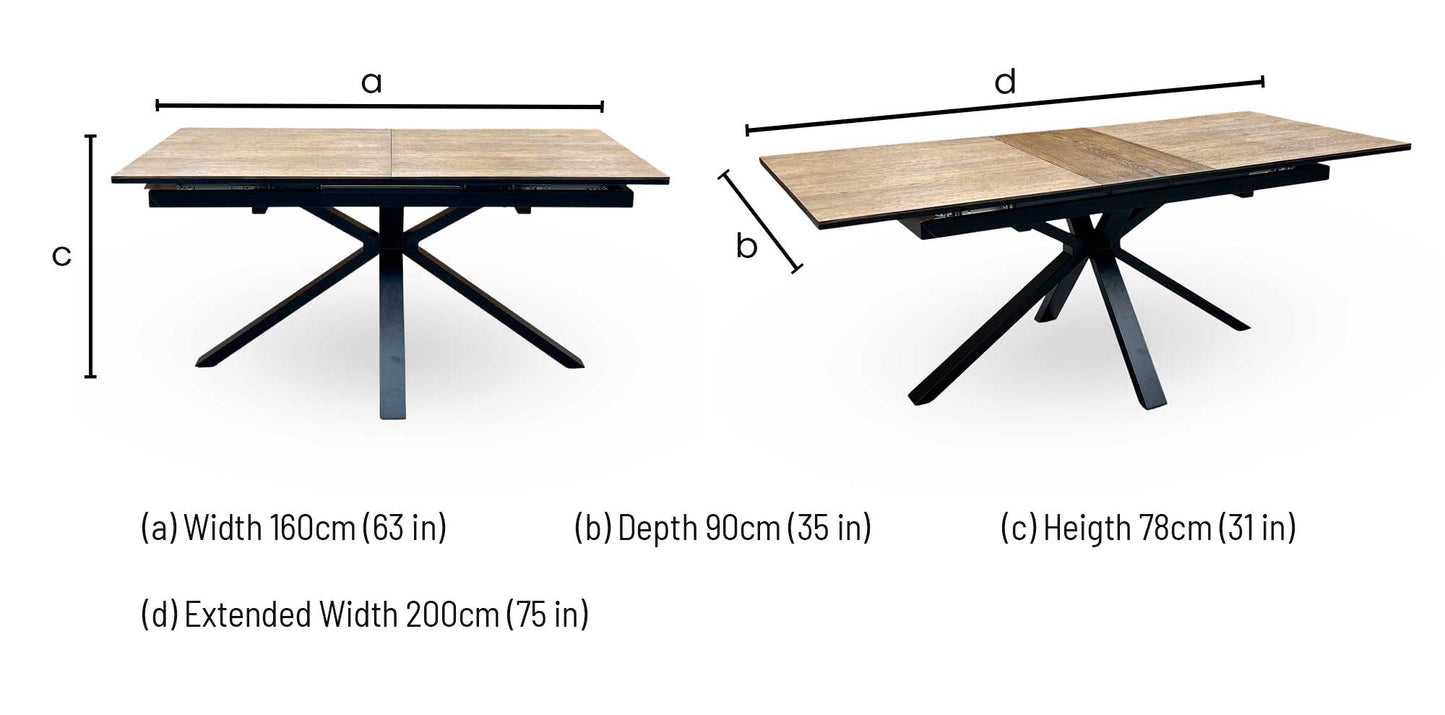 ‘Jupiter’ Dark Oak Pop Up Extending Dining Table Furniture Village