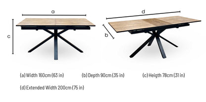 ‘Jupiter’ Dark Oak Pop Up Extending Dining Table Furniture Village