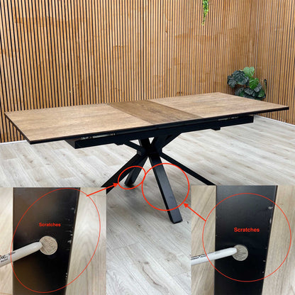 ‘Jupiter’ Dark Oak Pop Up Extending Dining Table Furniture Village