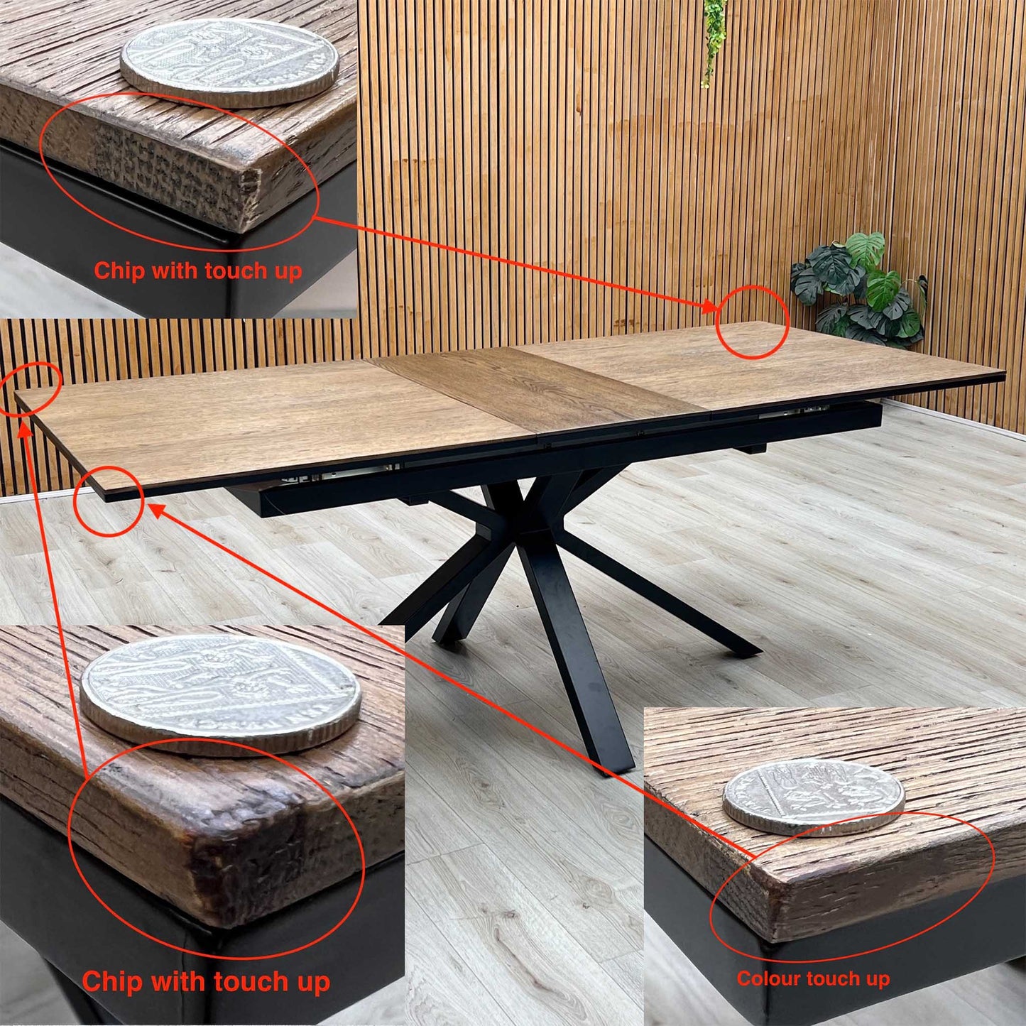 ‘Jupiter’ Dark Oak Pop Up Extending Dining Table Furniture Village