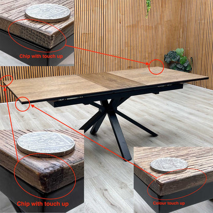 ‘Jupiter’ Dark Oak Pop Up Extending Dining Table Furniture Village