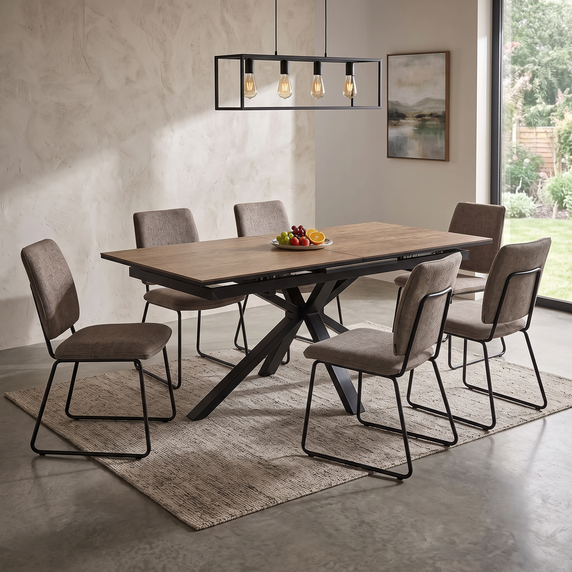 ‘Jupiter’ Dark Oak Pop Up Extending Dining Table Furniture Village