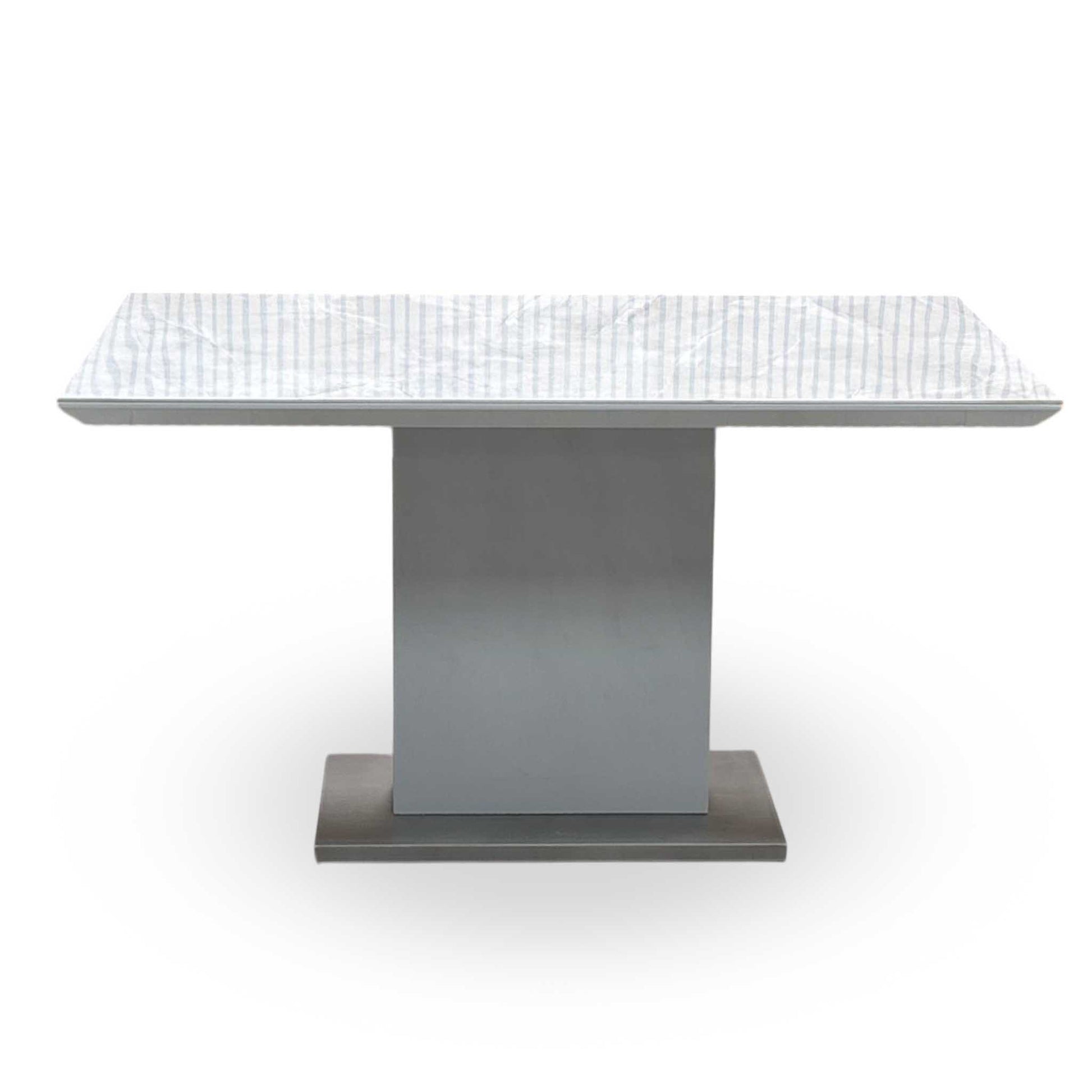 ‘Grigio' Ceramic Top Fixed Dining Table with Grey Fabric Swivel Dining Chairs - Set of 6 Furniture Village