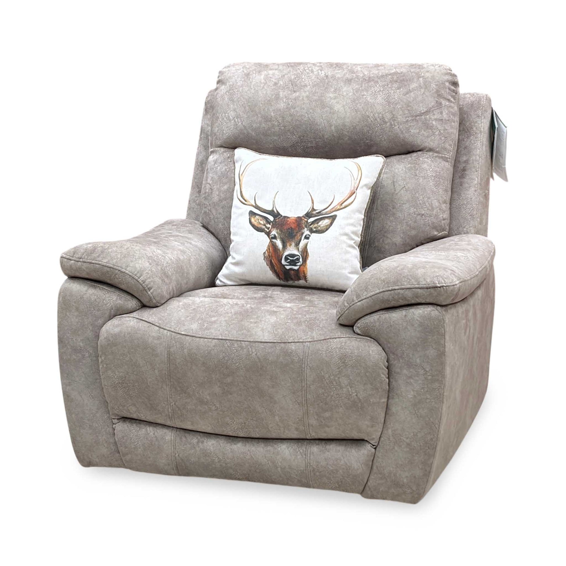 ‘Sloane’ Marble Charcoal Grey Velvet Fabric Power Recliner Chair Furniture Village
