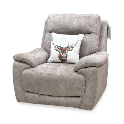 ‘Sloane’ Marble Charcoal Grey Velvet Fabric Power Recliner Chair Furniture Village