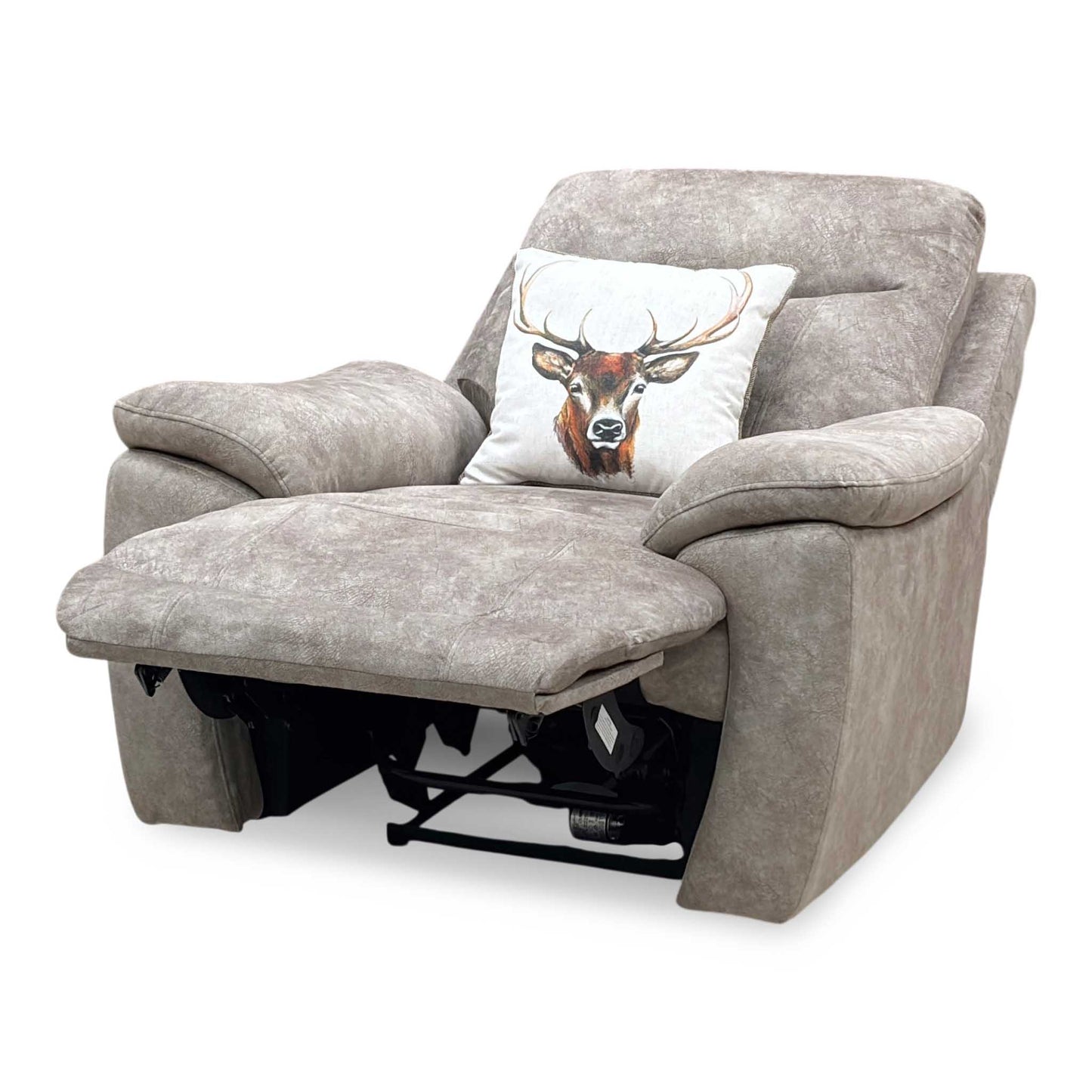 ‘Sloane’ Marble Charcoal Grey Velvet Fabric Power Recliner Chair Furniture Village