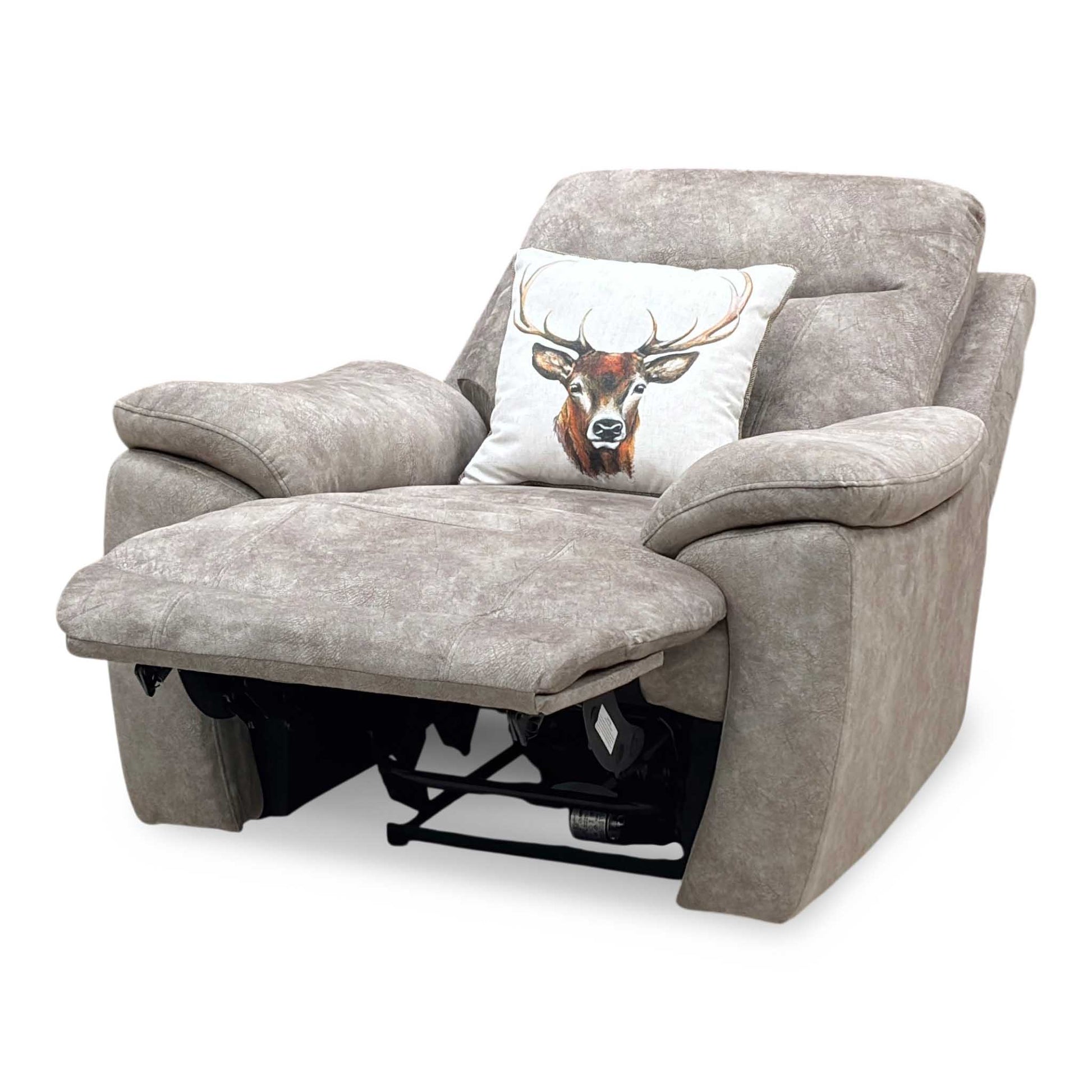 ‘Sloane’ Marble Charcoal Grey Velvet Fabric Power Recliner Chair Furniture Village