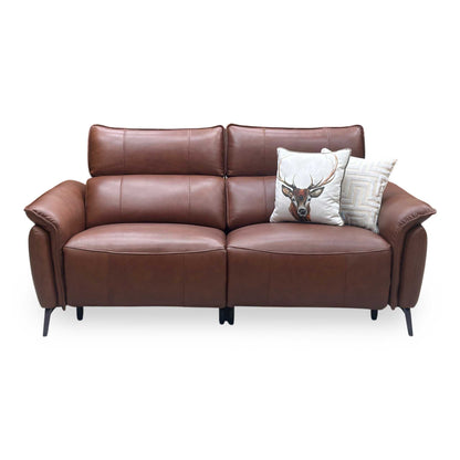 ‘Jude’ Montana Butterscotch Brown Cat-60_07 Leather 3 Seater Power Recliner Sofa with Power Headrests, Power Lumbar and Heated Seats Furniture Village