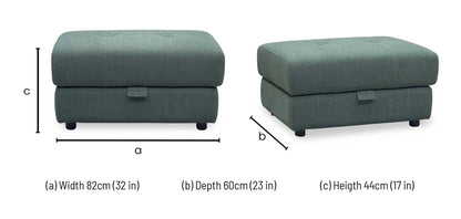 'Goliath' Oxford 94019 Moss Green Fabric Storage Footstool Furniture Village