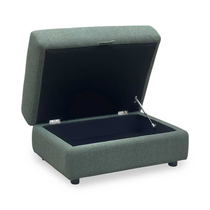 'Goliath' Oxford 94019 Moss Green Fabric Storage Footstool Furniture Village